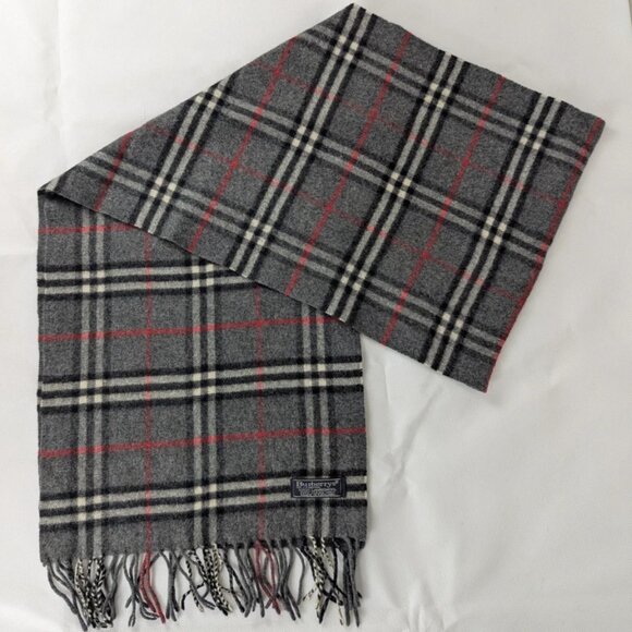 Pre-Owned Burberry Scarf Gray – Unisex Lambswool – Luxury Winter Accessory - Picture 1 of 6